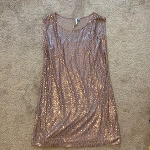 Lauren Conrad rose gold sequin mini dress